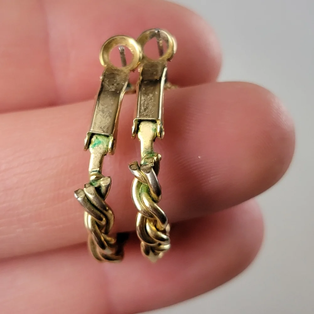 Twisted Gold Hoops Earrings
